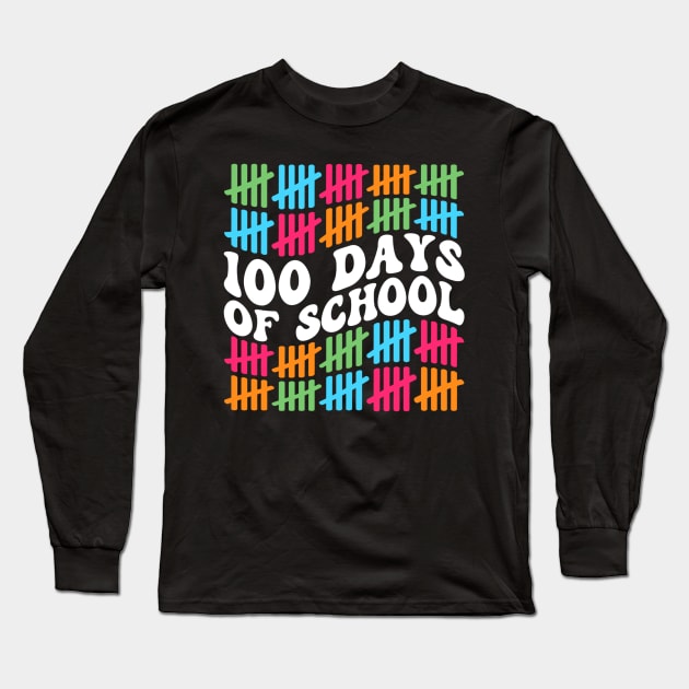 Retro 100 Days Of School Teachers 2023 Boys Girls Long Sleeve T-Shirt by luxembourgertreatable